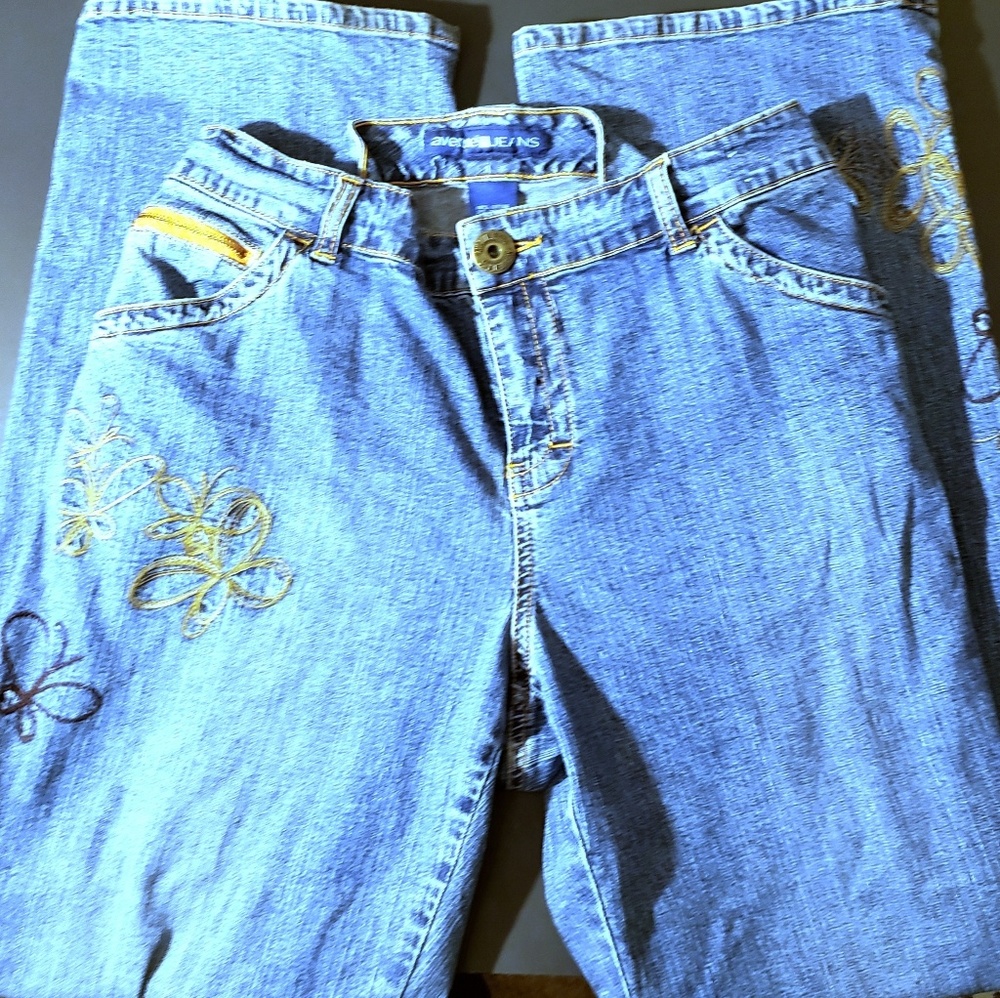 Avenue Embroidered Flare Jeans